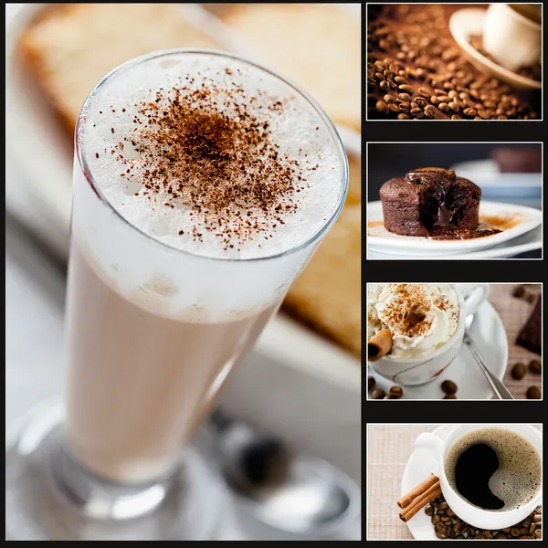 Colagens de café e bolo — Fotografia de Stock