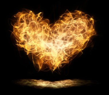 Heart in flames clipart