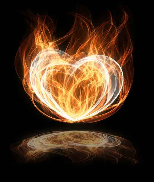 Yanan kalp — Stok fotoğraf