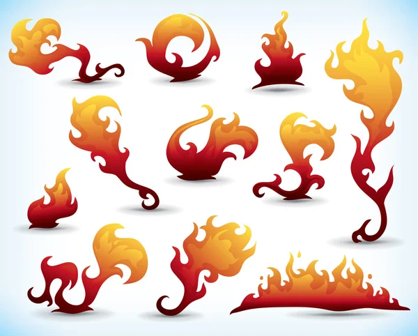 Fiery elements — Stock Vector