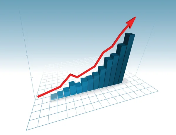 Growing chart — Stock Vector