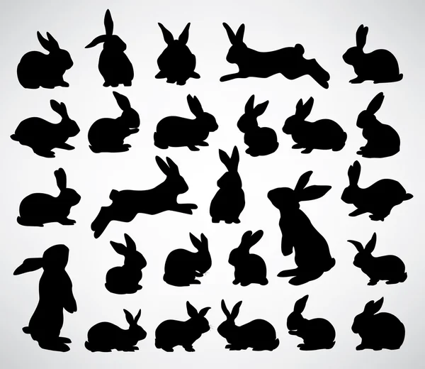 Silhouettes de lapin — Image vectorielle