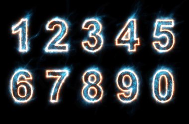 Electric numbers clipart