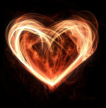 A heart in flames clipart