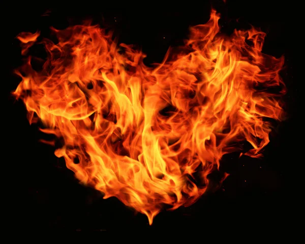 Coração flamejante — Fotografia de Stock