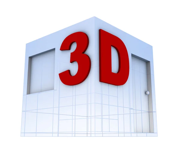 3D-s ház fogalma — Stock Fotó