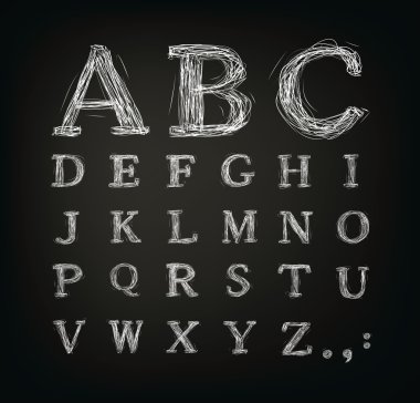 Scribbled alphabet clipart