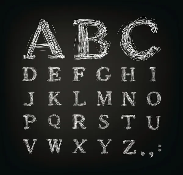 Karalanmış alfabesi — Stok Vektör