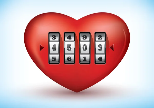 stock vector Heart with a combination lock