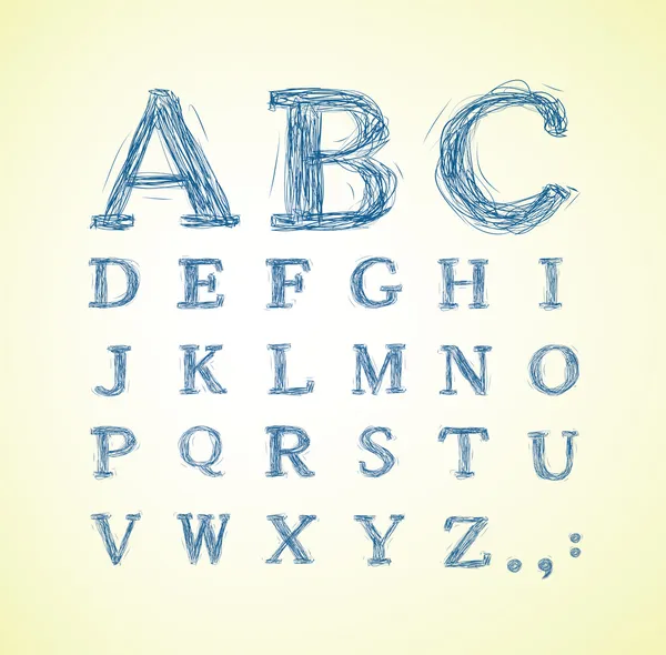 Sketchy alfabet — Stockvector