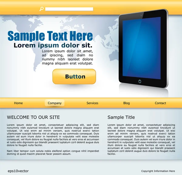 Website-Design mit mobilen Geräten — Stockvektor