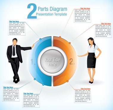 Presentation Template With Business Men And Women clipart