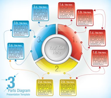 Presentation template of segmented wheel clipart