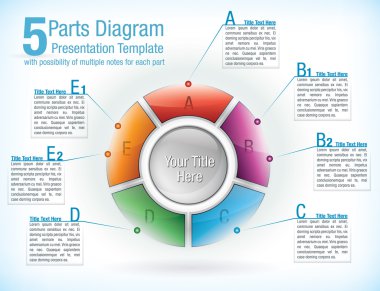 Segmented wheel template for presentations clipart