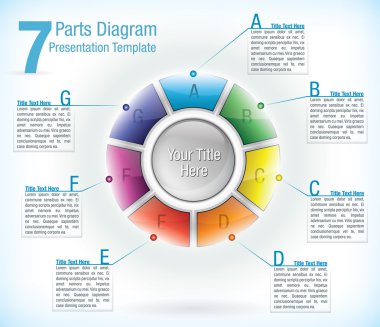 Segmented wheel presentation template clipart