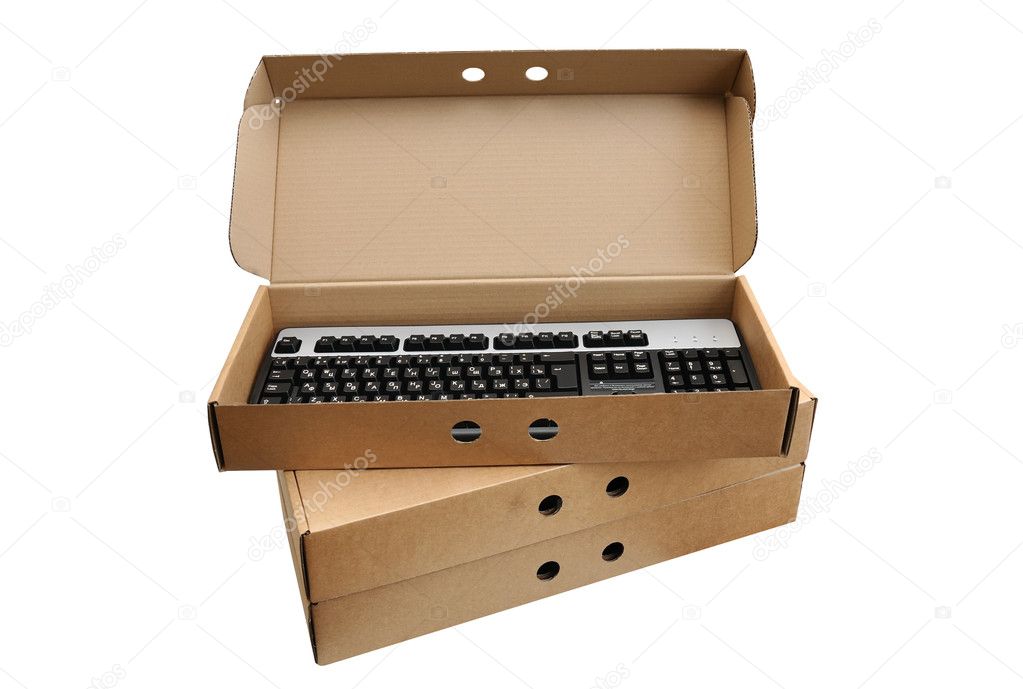 Keyboard in an open box