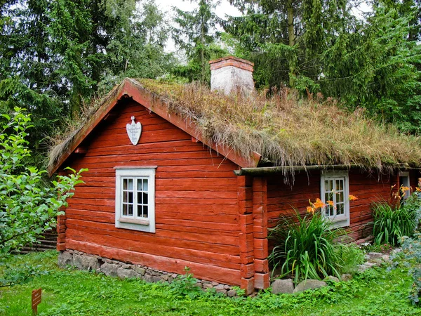Schwedische ökologische Hütte Stockfoto