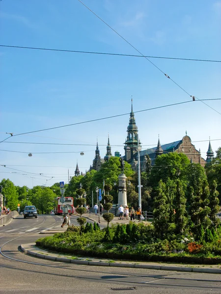 Nordiska museet and trolley line in Stockholm — Stock Photo, Image
