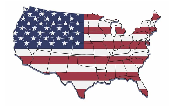 Mapa USA z granic Państwa. — Zdjęcie stockowe