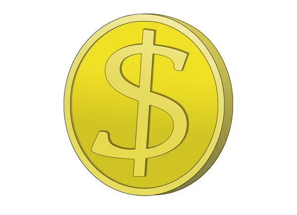 Moeda de dólar dourado — Fotografia de Stock
