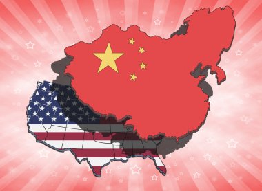 China Overshadowing USA clipart