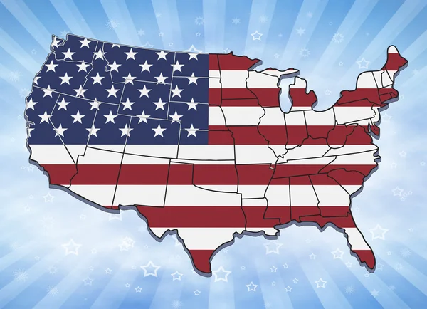 USA karta med statligt gränsar. — Stockfoto