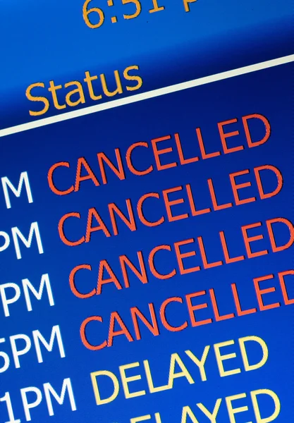 Cancelled flights — Stock Photo, Image