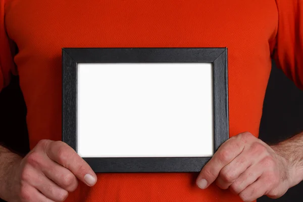 Person with blank sign — Stock Photo, Image
