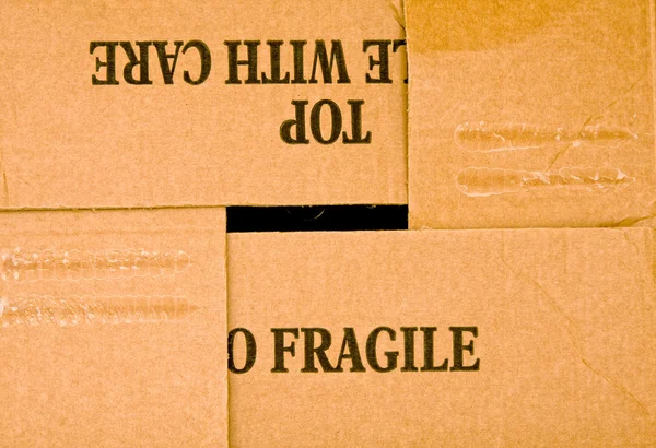 Parte superior da caixa frágil — Fotografia de Stock