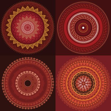 Colorful Henna mandala design clipart