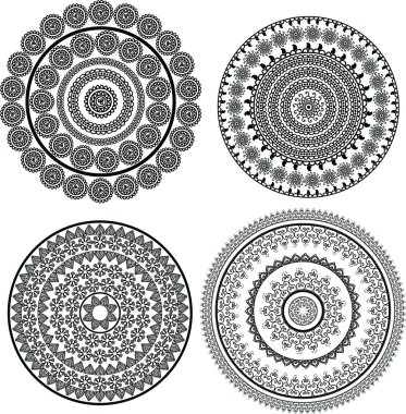 Henna mandala design clipart