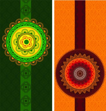 Colorful Henna Mandala Banners clipart