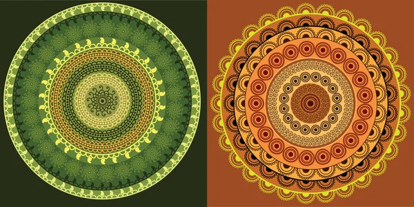 Σχεδίαση πολύχρωμο henna Μάνταλα — Διανυσματικό Αρχείο