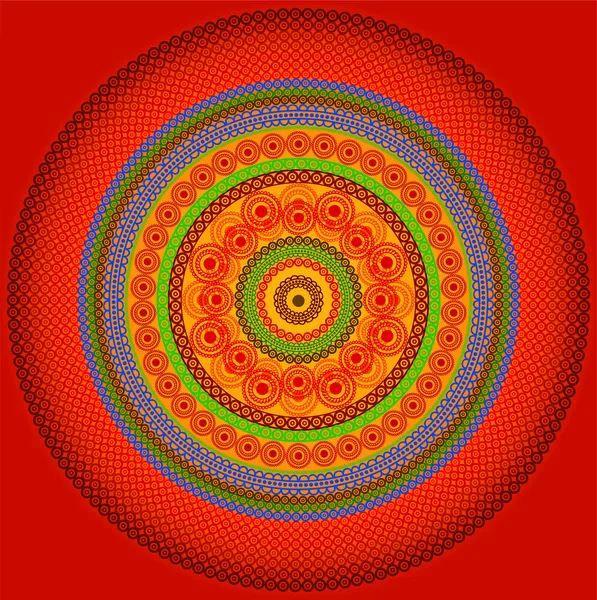 Conception de mandala au henné coloré — Image vectorielle