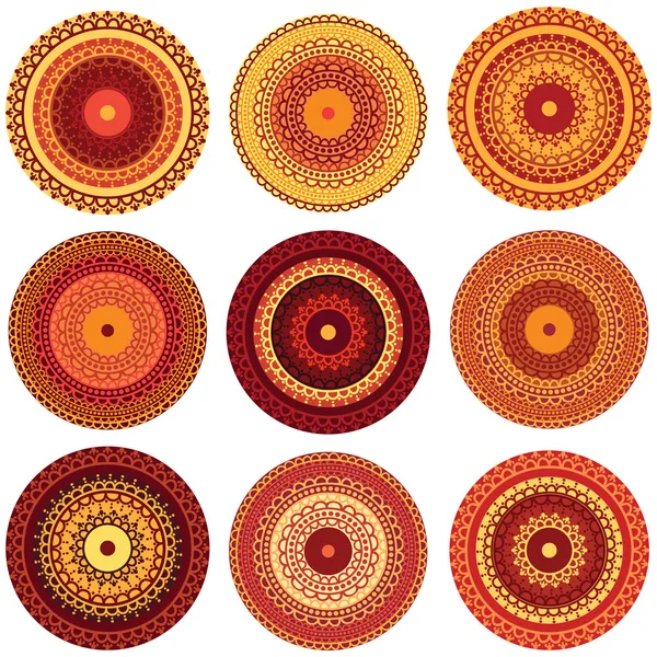 Conception de mandala au henné coloré — Image vectorielle