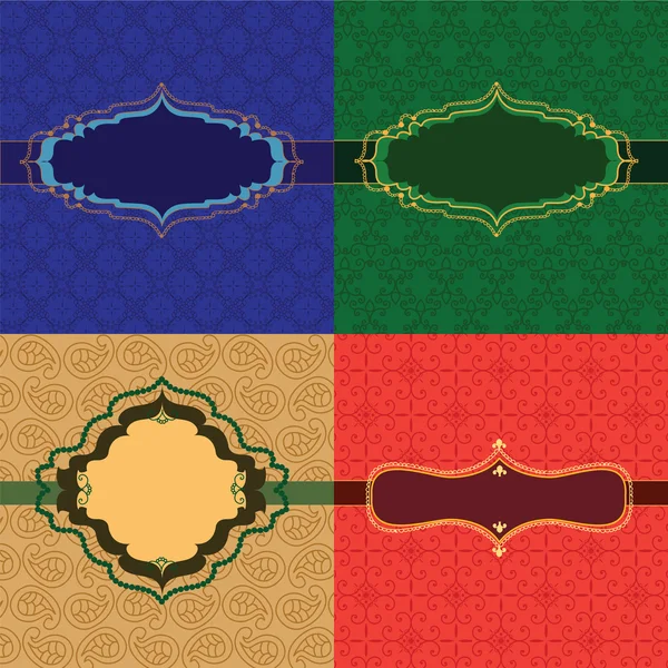 Kleurrijke henna frames — Stockvector