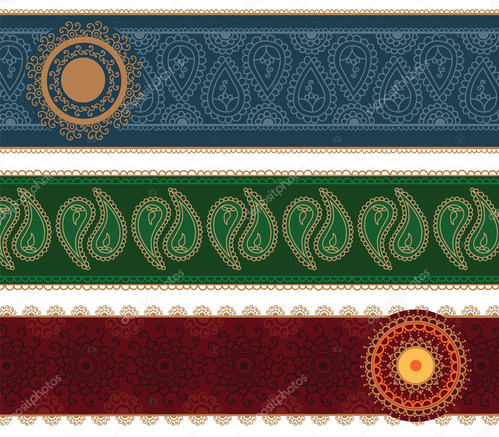 Colorful Henna Mandala Banners