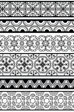 Henna Tattoo borders clipart