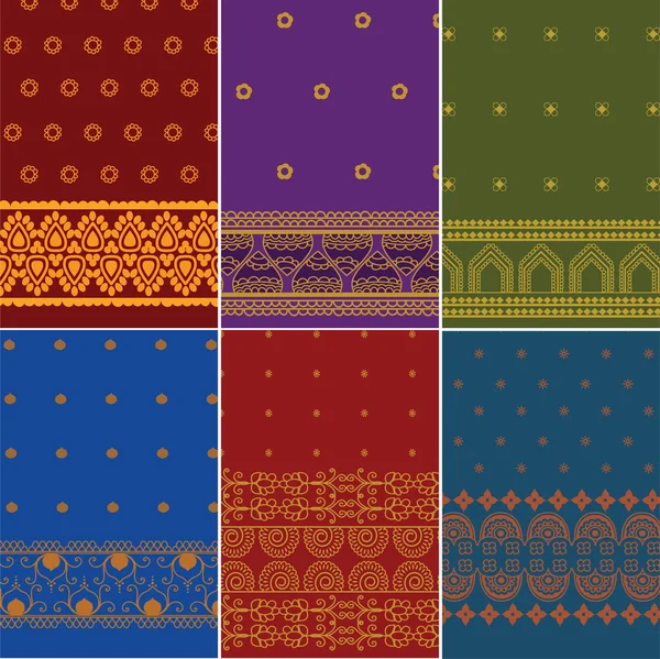 Design de frontière de sari — Image vectorielle