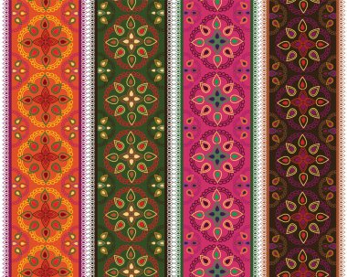 Colorful Henna Border Design clipart