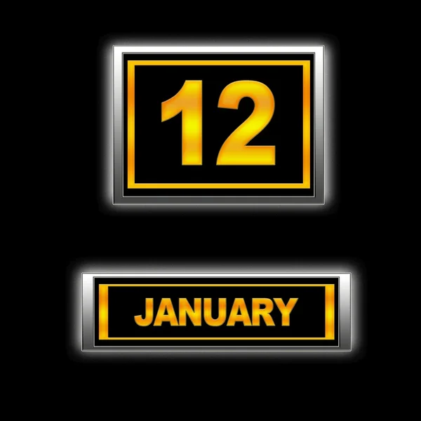 12 stycznia. — Zdjęcie stockowe