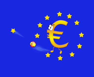 Euro and Spain. clipart