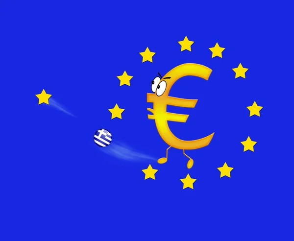 Euro and Greece. — Stock Photo, Image