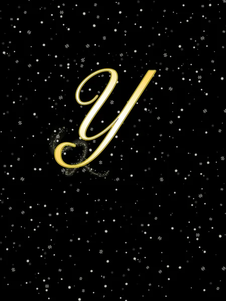 Letter Y gold. — Stock Photo, Image