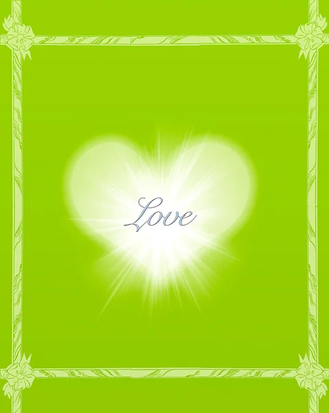 Corazón con fondo verde . —  Fotos de Stock
