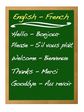 Dictionary english - french. clipart