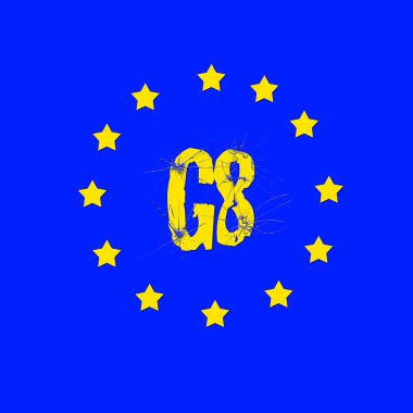 G8 and flag. clipart