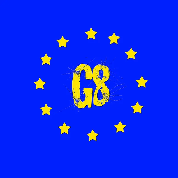 G8 und Flagge. — Stockfoto