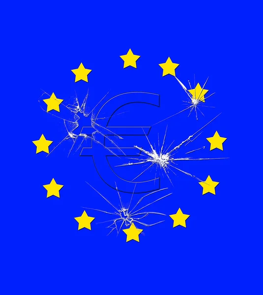 Bandera del euro . — Foto de Stock