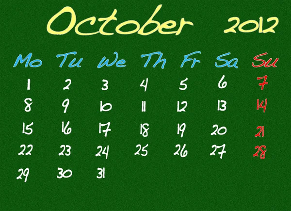 October 2012. — Stock Photo, Image